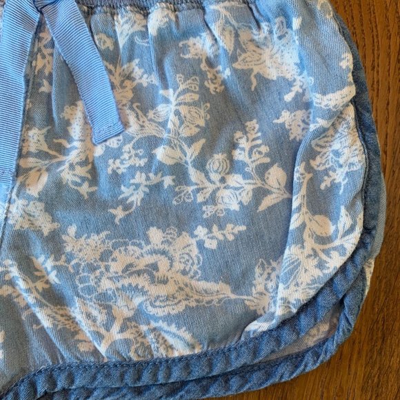 GINGERSNAPS Girls Floral Shorts 18 months Blue Toile Cotton Toddler Girl - Picture 4 of 5